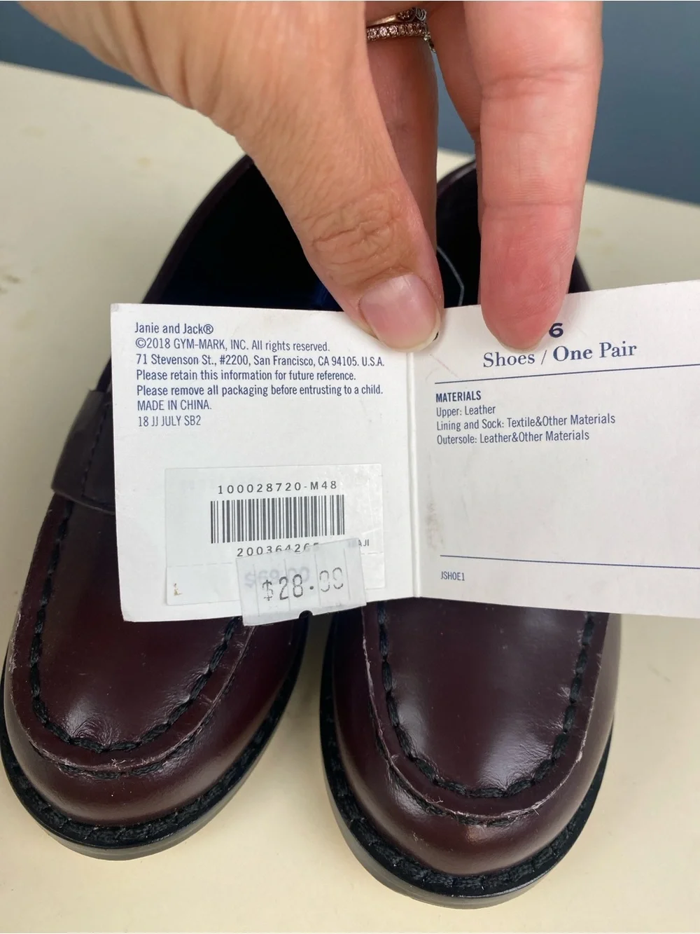 Janie and Jack Leather Penny Loafer, 6 - NEW brown